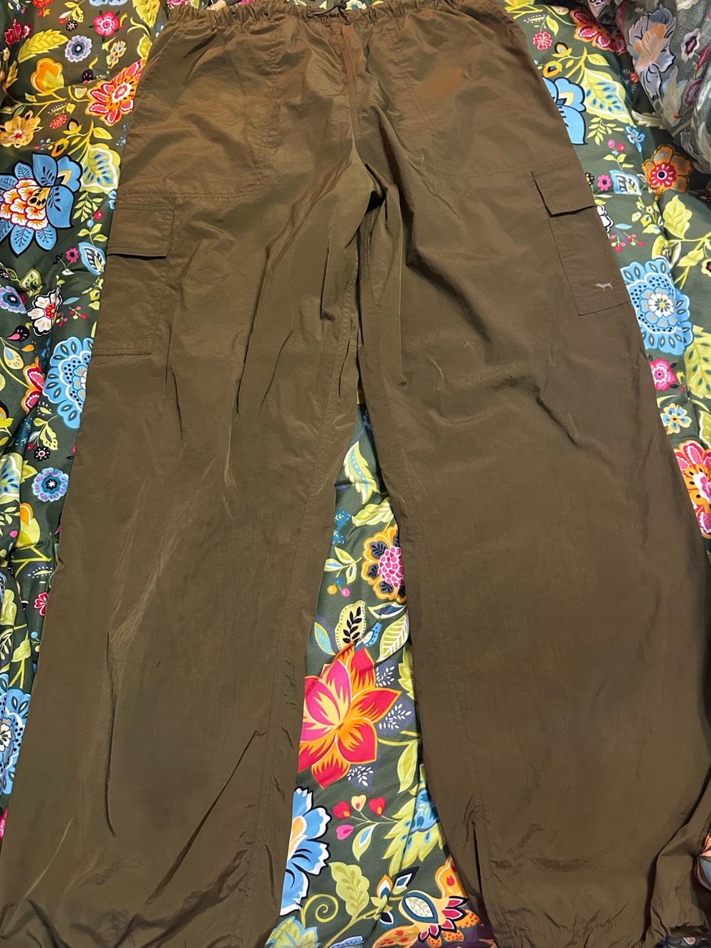 PINK ~ Women’s Olive parachute/ Cargo Pants -